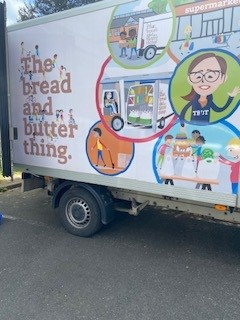 The side of 'The Bread and Butter Thing' van.