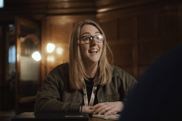 Mel, DurhamEnable employee, smiles to camera